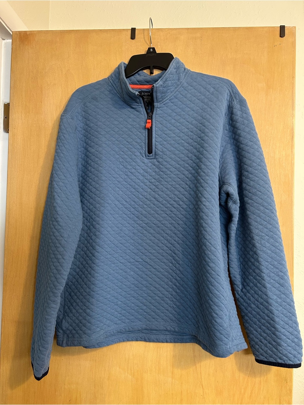 J. Crew men’s authentic fleece blue 1/4 zip pullover large read description!!!